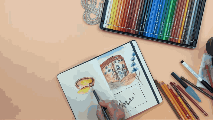 Dessin d’un pastel de nata