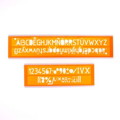 Normographe iso alphabet hauteur de lettre 20mm
