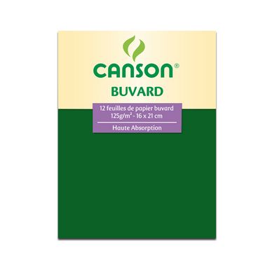 Pochette papier Buvard 125 g/m² 12 feuilles 16 x 21 cm