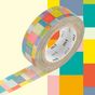 Masking tape mosaique multicolore tons vifs
