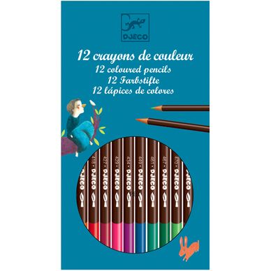 Crayons aquarellables assortiment de 12 couleurs classiques