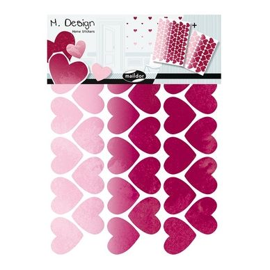 Stickers muraux M.Design cœurs rose 2 planches