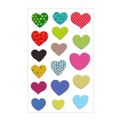 Stickers 3D Cooky cœurs à Motifs x 17