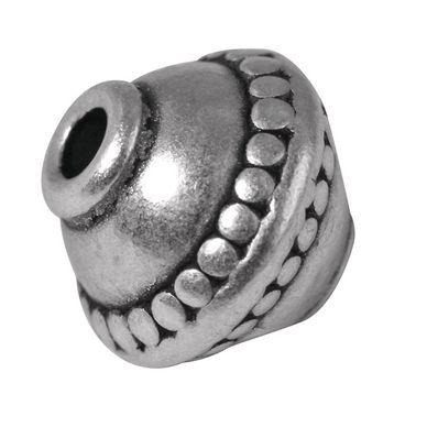Perle toupie en métal argenté vieilli ø 12 mm