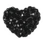 Perle Shamballa cœur 1,6 x 1,2 cm noir