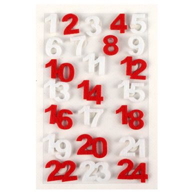 Stickers 24 chiffres en feutrine  pour calendrier de l'Avent