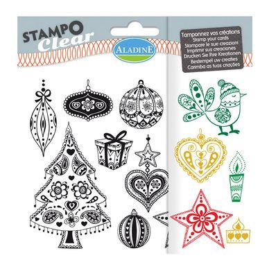 Tampon Stampo Scrap Noël zentangle