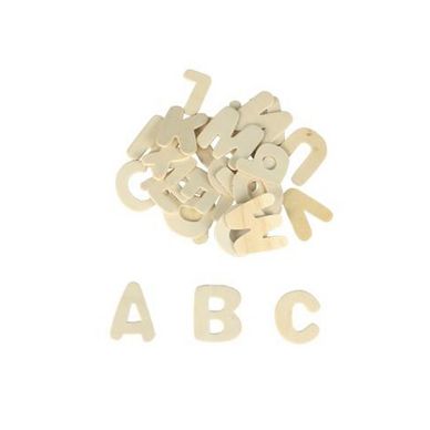 Lettres alphabets en bois - 3,5 x 0,2 cm - 26 pcs