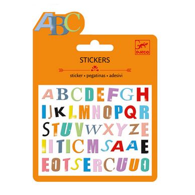Mini stickers puffy lettres colorées x 47 pcs