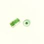 Perle en verre cylindrique trou centre fleuri vert anis - 10 x 16 mm