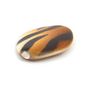 Perle synthétique ovale plate zèbre marron - noir - 19 x 25,8 mm