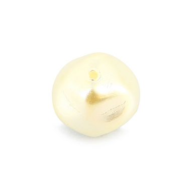 Perle en résine nacrée toupie blanche - 10 mm