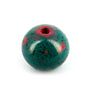 Perle en bois peinte effet tâches ronde rouge marbré - 18 mm