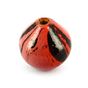 Perle en bois peinte marbrée ronde rouge - rose - noir - 2 mm