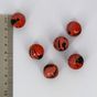 Perle en bois peinte marbrée ronde rouge - rose - noir - 2 mm