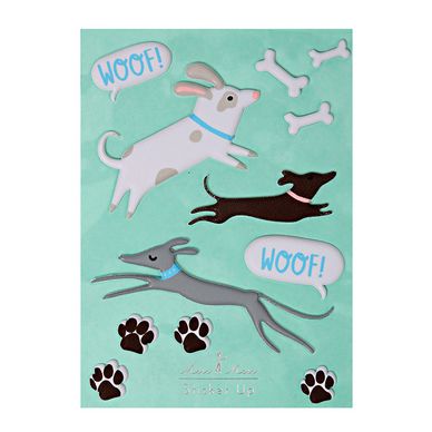 Stickers relief chiens x 12 pcs
