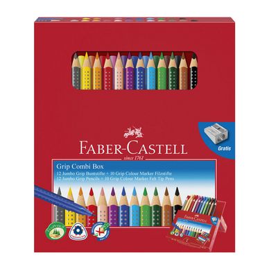Crayon de couleur Colour Grip + Feutre - Combi Box 24 pièces