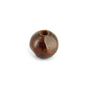 Perle ronde bois biseauté marron foncé - 10 mm