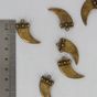 Perle breloque en métal dent de requin avec anneau laiton - 24 x 14 mm