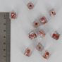 Perle en verre cube fleuri - 9,6 x 15 mm