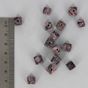 Perle en pierre cube marbrée rose - noir 9 mm