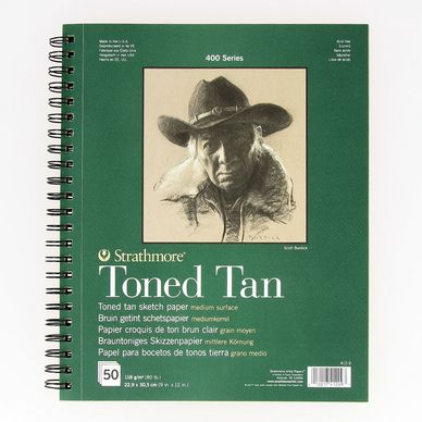 Bloc de papier teinté brun Toned Tan 22,9 x 30,5 cm