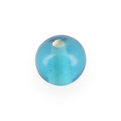 Perle en verre ronde bleu turquoise - transparent - 4 mm