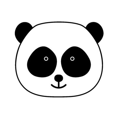 Tampon en bois Adorable Tête de panda 2,6 x 2,6 cm