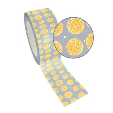Ruban adhésif décoratif Queen Tape 48 mm x 8 m Pivoine jaune