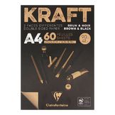 Bloc de papier Kraft Double Face marron et noir 90 g/m²