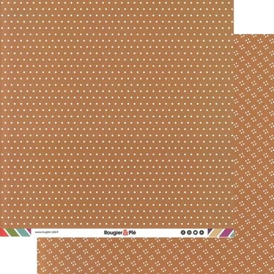 Papier scrapbooking 30,5 x 30,5 cm Chocolat / Pois & Étoiles