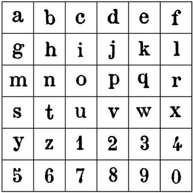 Tampon bois Alphabet minuscule 0.7 x 0.5 cm