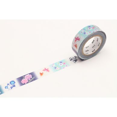 Masking Tape 7 m x 15 mm Kimono Papillons & Fleurs Yukuta