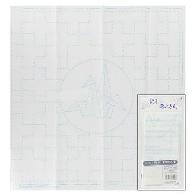 Coupon Tissu Sashiko 31 x 31 cm Blanc Grue En Origami