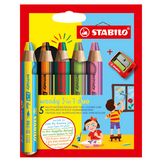 Crayons de couleur woody 3 in 1 duo 5 pcs + 1 Taille crayon