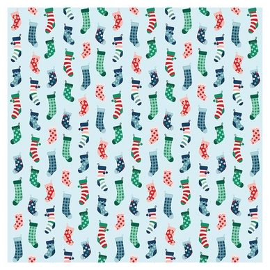 Papier imprimé 30,5 x 30,5 cm Happy Holidays - Christmas Stockings