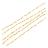 Chaîne Rosaire Maillons et Perles en Nacre naturelle irrégulières ø 2 mm Doré à l'or fin 24K - 25 cm