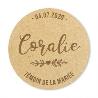 Badge Témoin de la mariée - Rougier et Plé