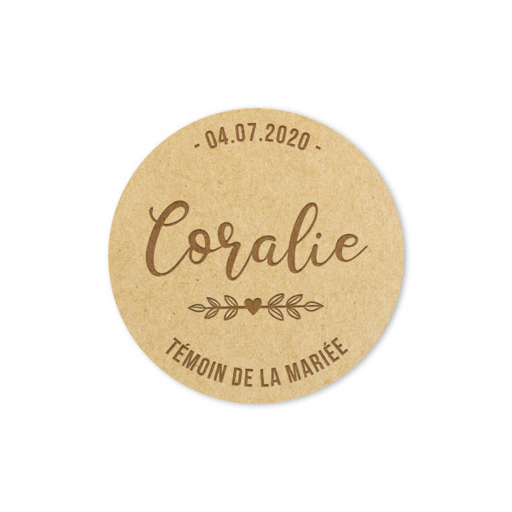 Badge Témoin de la mariée - Rougier et Plé