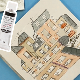 Dessiner avec les papiers teintés gris Hahnemühle