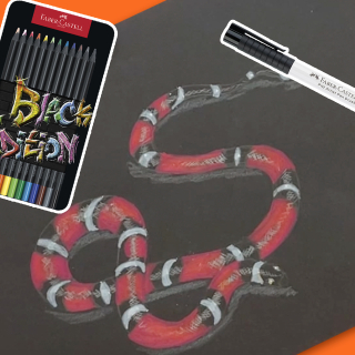 Dessiner un serpent exotique avec les crayons Black Edition