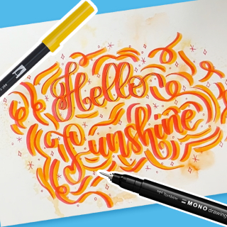 Réaliser un joli lettering pour l'été avec les feutres ABT Tombow