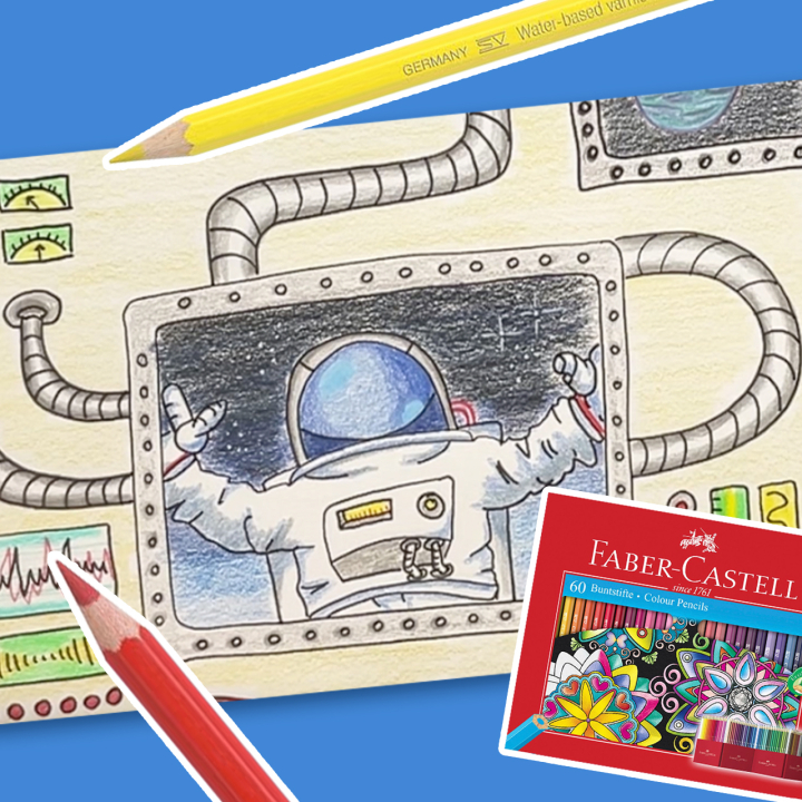 Dessiner un astronaute avec les crayons Faber-Castell