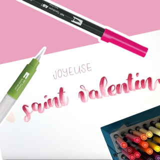Réaliser une jolie carte pour la Saint-Valentin avec les feutres Tombow