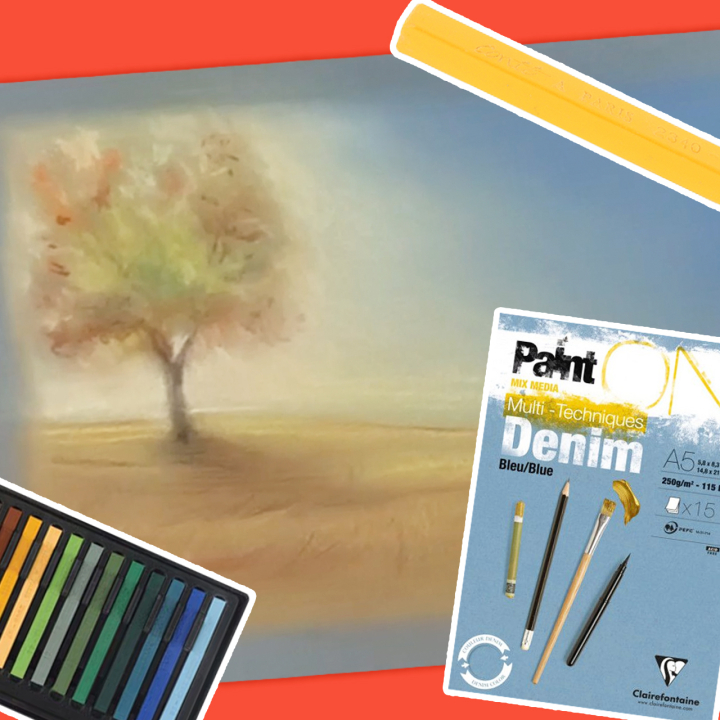 Dessiner un paysage aux pastels avec les papiers PaintOn