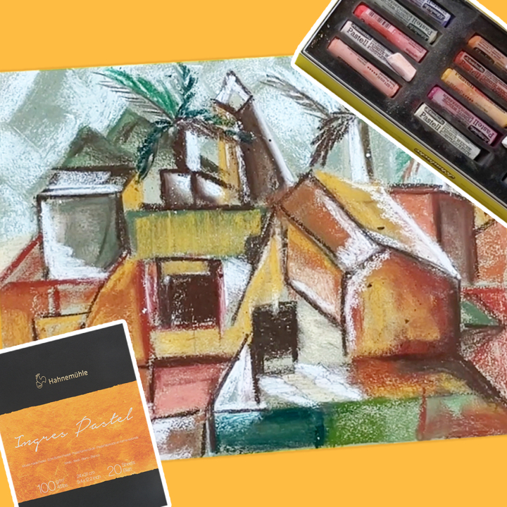Dessiner un paysage aux pastels Scmincke avec le papier Ingres Hahnemühle