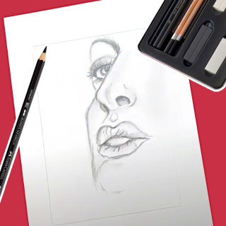 Dessiner un portrait féminin aux crayons graphites
