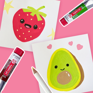 Peindre des personnages Kawaii à la gouache et aux crayons Rougier&Plé