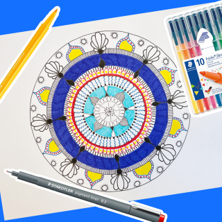Dessiner un mandala d'art thérapie avec les feutres Staedtler