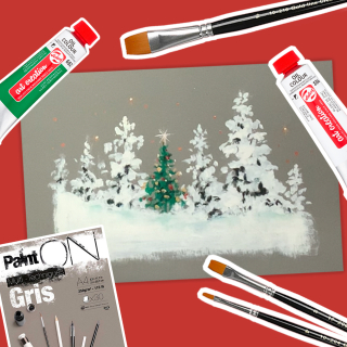 Réaliser un paysage hivernal avec Paint'On Clairefontaine